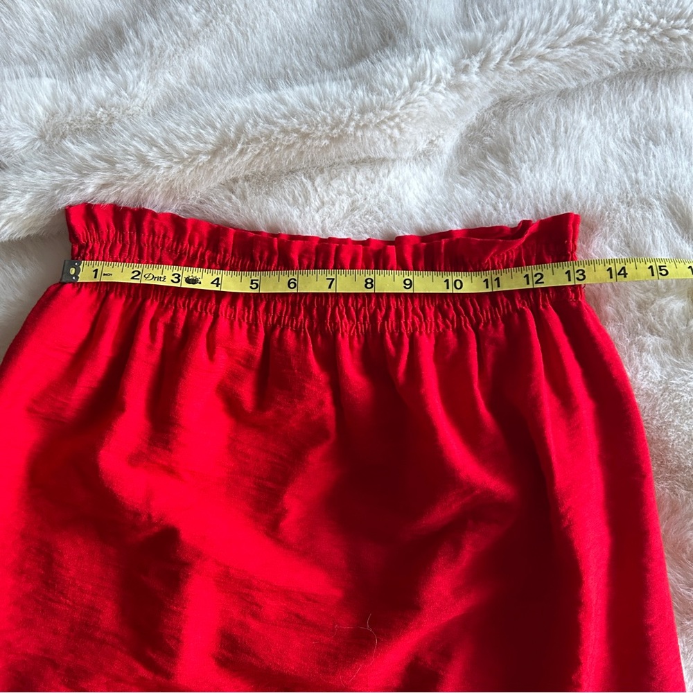 J. Crew red paperbag mini skirt, size 4 - Picture 7 of 13